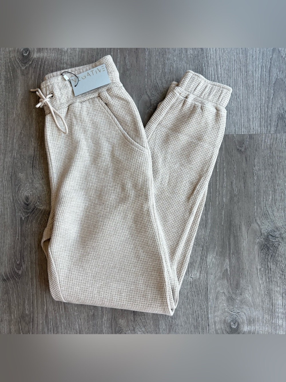 Negative Underwear Waffle Knit Jogger Sand - XS - NWT
